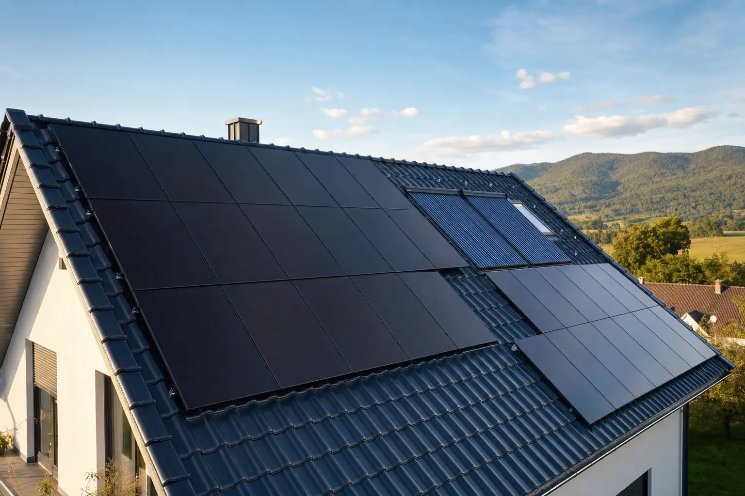 Photovoltaikanlage auf einem Ziegeldach